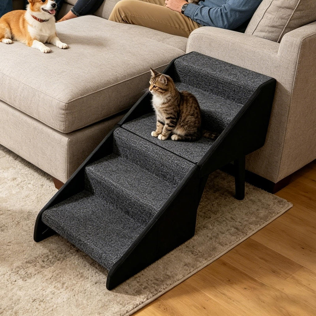 Split Ottoman Dog Ramp - Foldable Dog Steps, Pet Ramps For Dogs Multifunctional Non-Slip Do-g Stairs For Beds Couches, Do-g slo-pe Stairs For Small Dogs, Cats