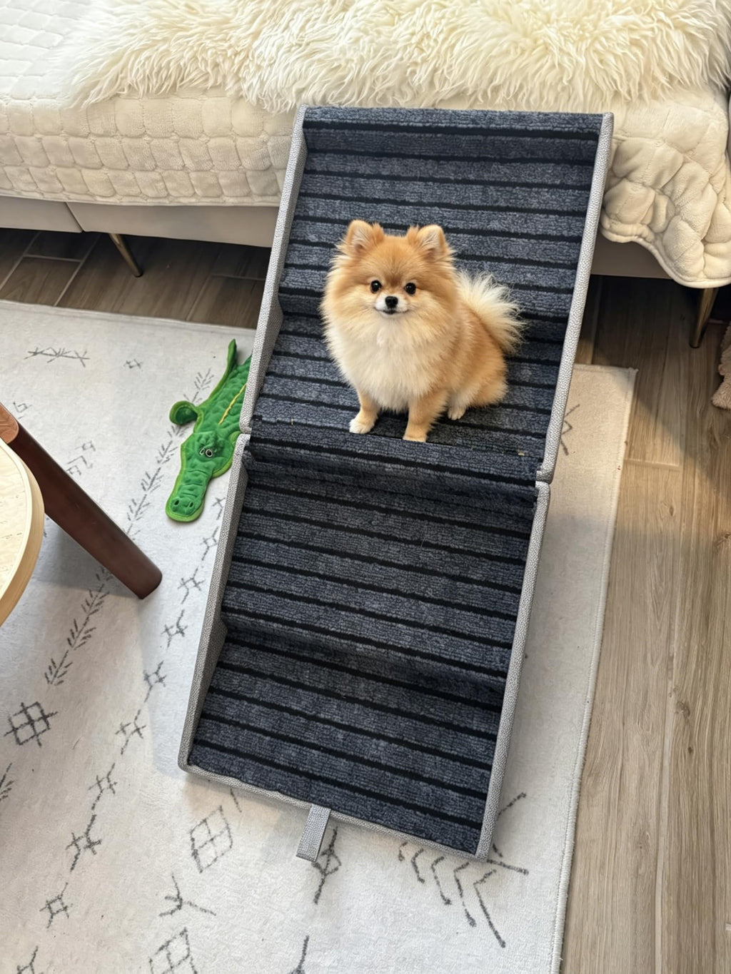 Dog Stairs for Small Dogs, 2-in-1 Pet Steps & Ottoman Pet Stairs for Couch