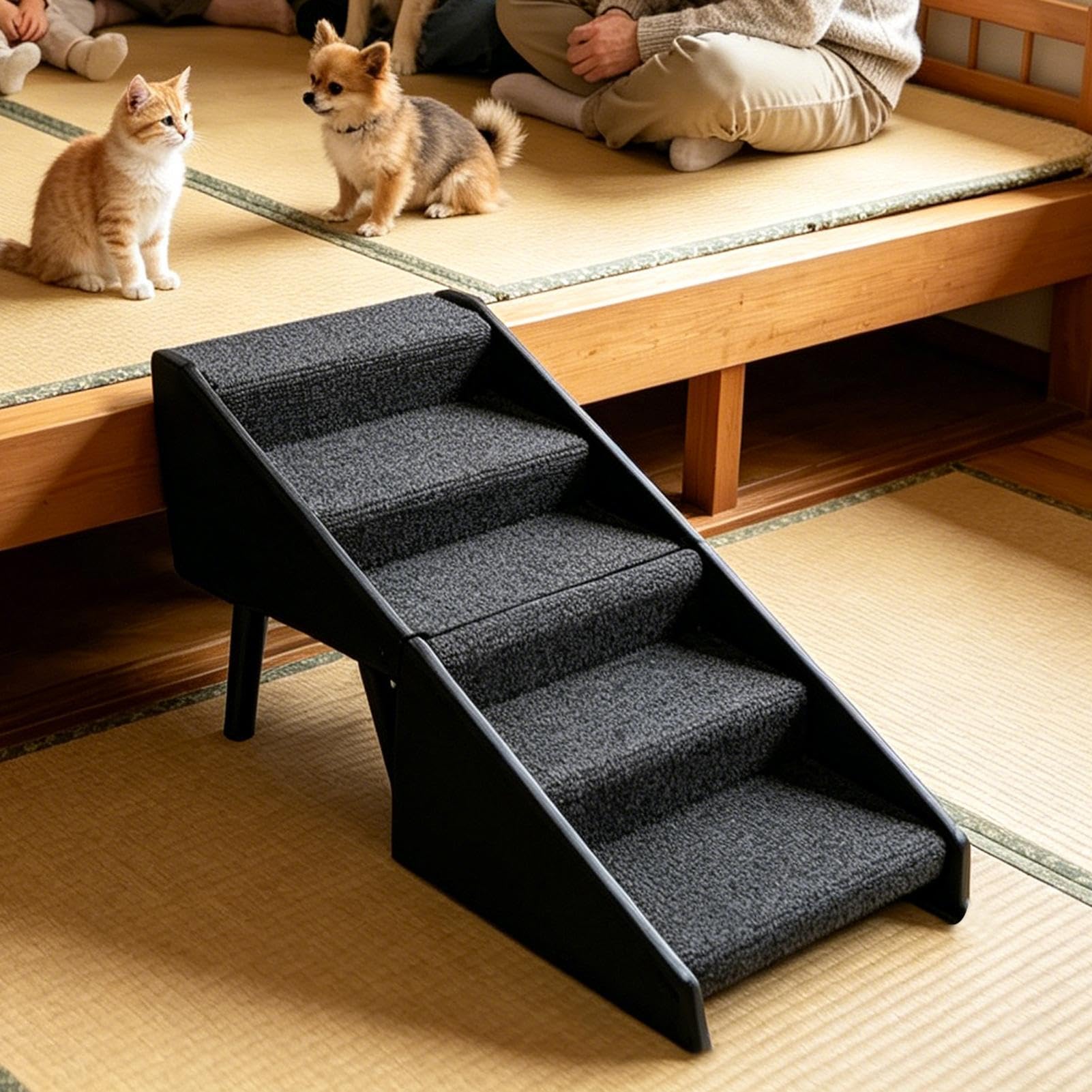 Split Ottoman Dog Ramp - Foldable Dog Steps, Pet Ramps For Dogs Multifunctional Non-Slip Do-g Stairs For Beds Couches, Do-g slo-pe Stairs For Small Dogs, Cats